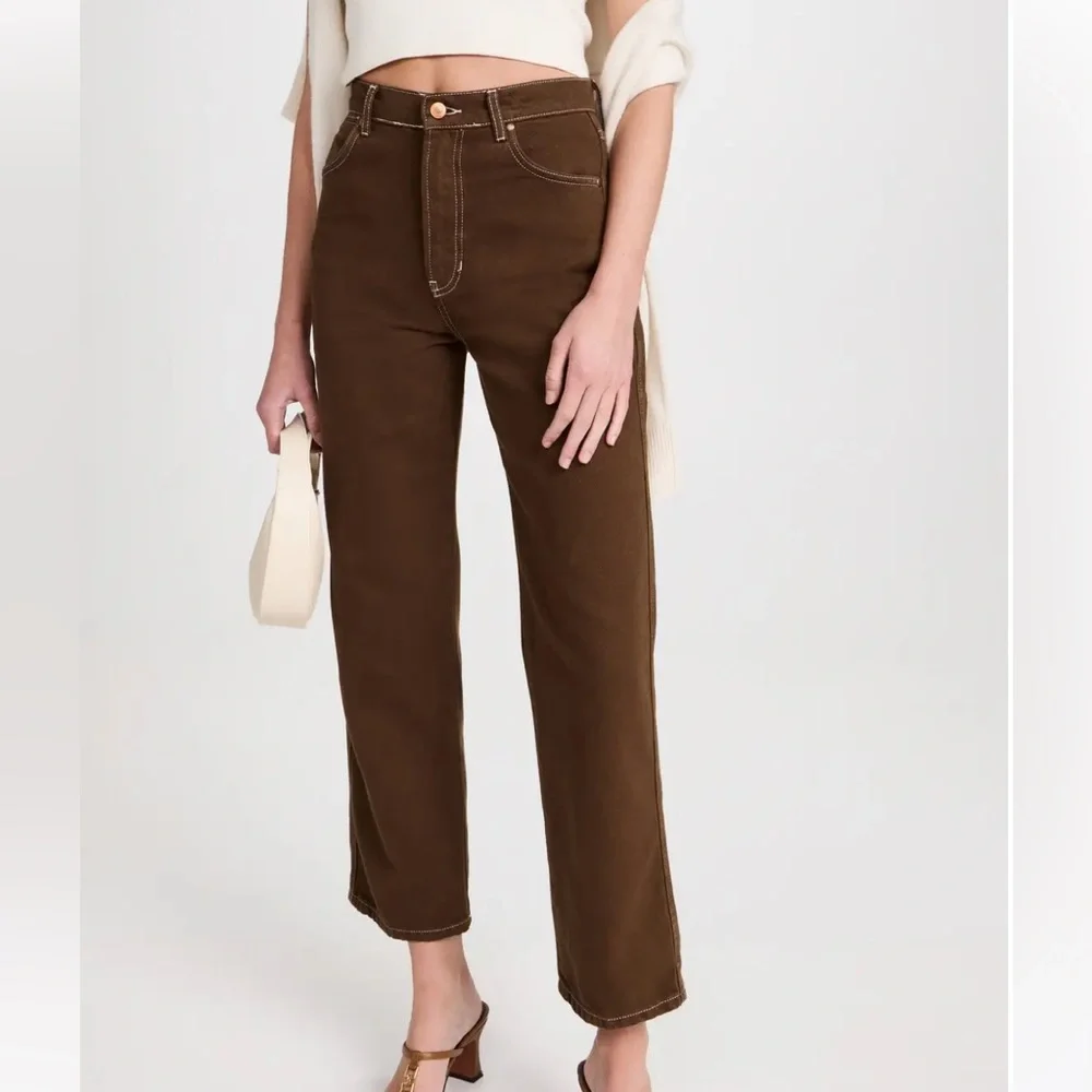 Reformation Cowboy High Rise Straight Jeans Chocolate Womens Size 23 - Picture 5 of 13